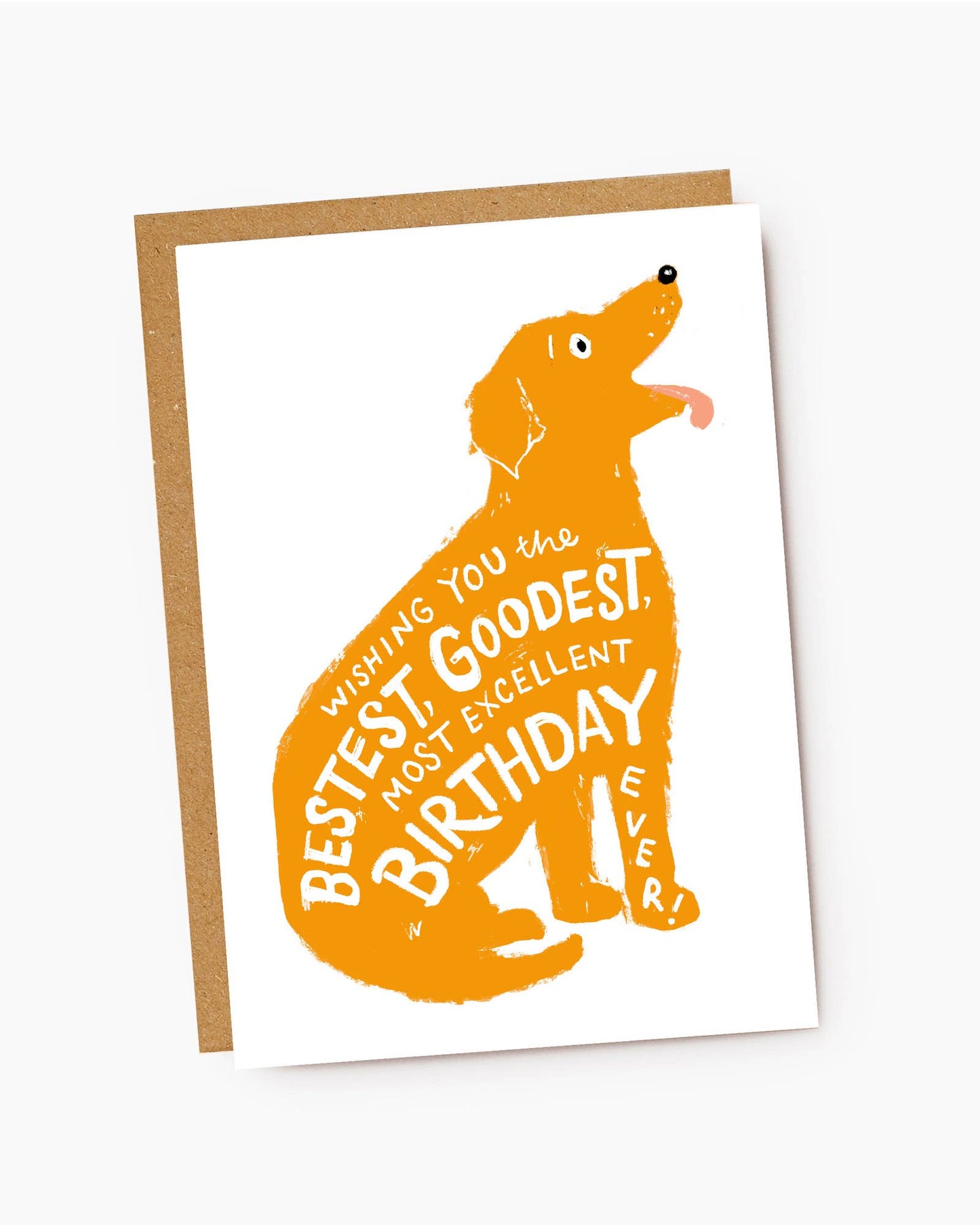 Bestest Goodest Birthday - Yellow Dog - Birthday Card