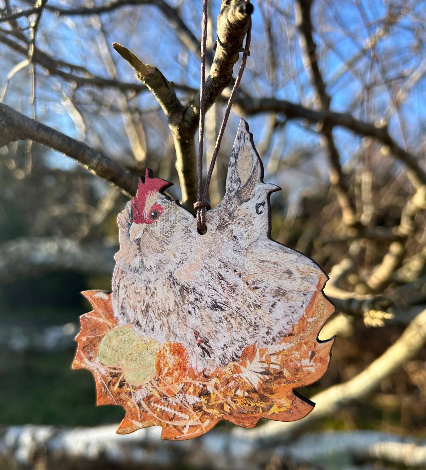 Clare O’Neill Artworks - Spring Hen birch plywood decoration 