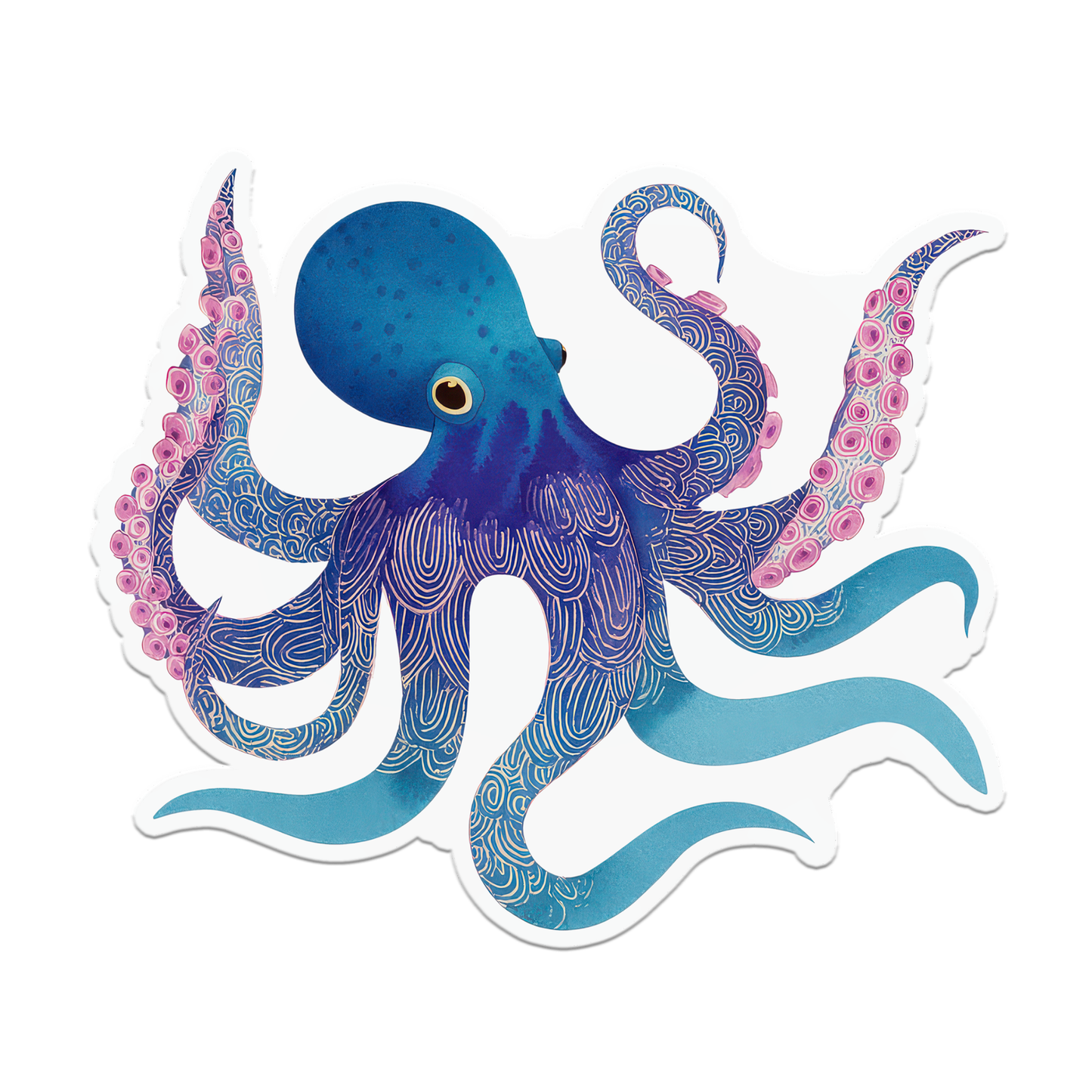 Octopus Seaside Coastal Postcards Stationery Notecard