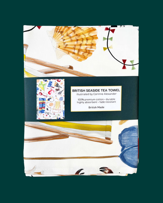 Corinne Alexander - British Seaside Tea Towel – British Made – Cotton