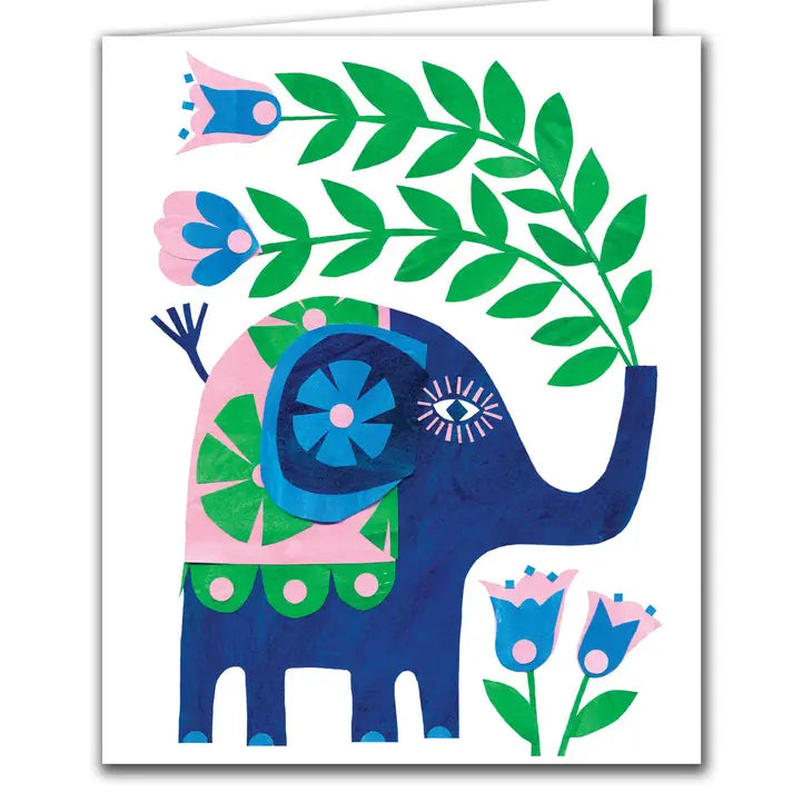 Folk Elephant Card