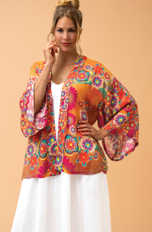Powder Designs Golden Cranes Kimono Jacket