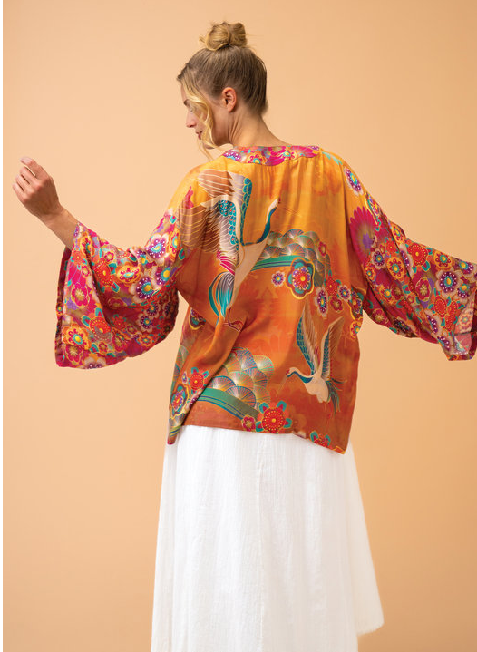 Powder Designs Golden Cranes Kimono Jacket