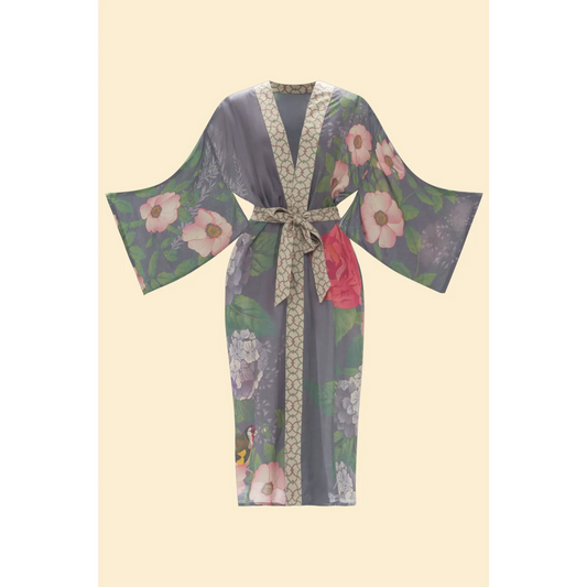 Powder Design Hedgerow Kimono Gown - Pewter