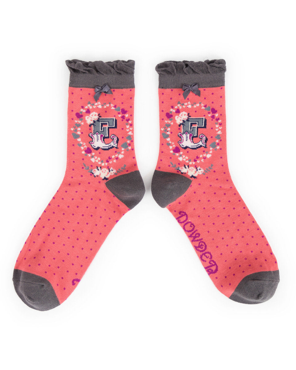 Powder Design Alphabet Monogram Socks