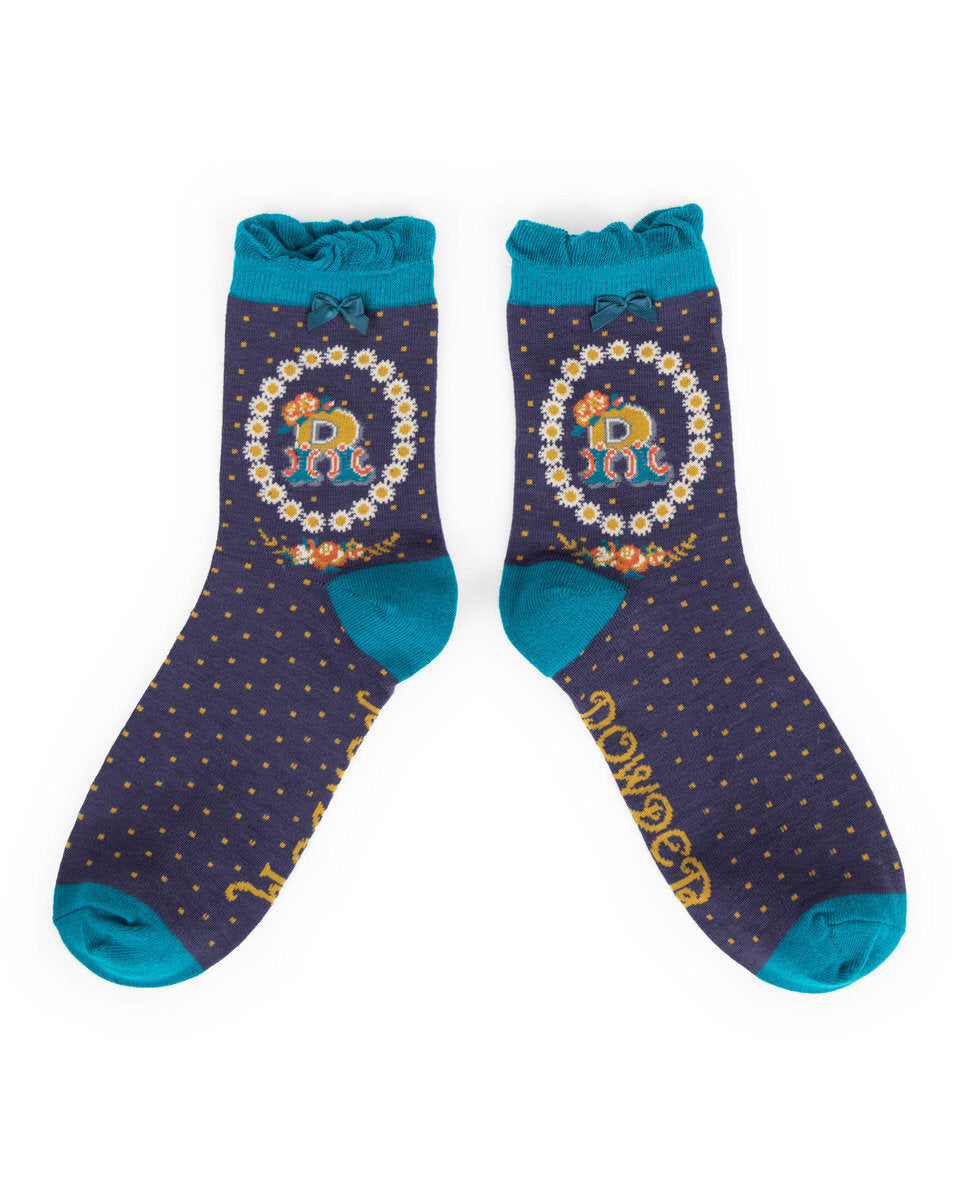 Powder Design Alphabet Monogram Socks