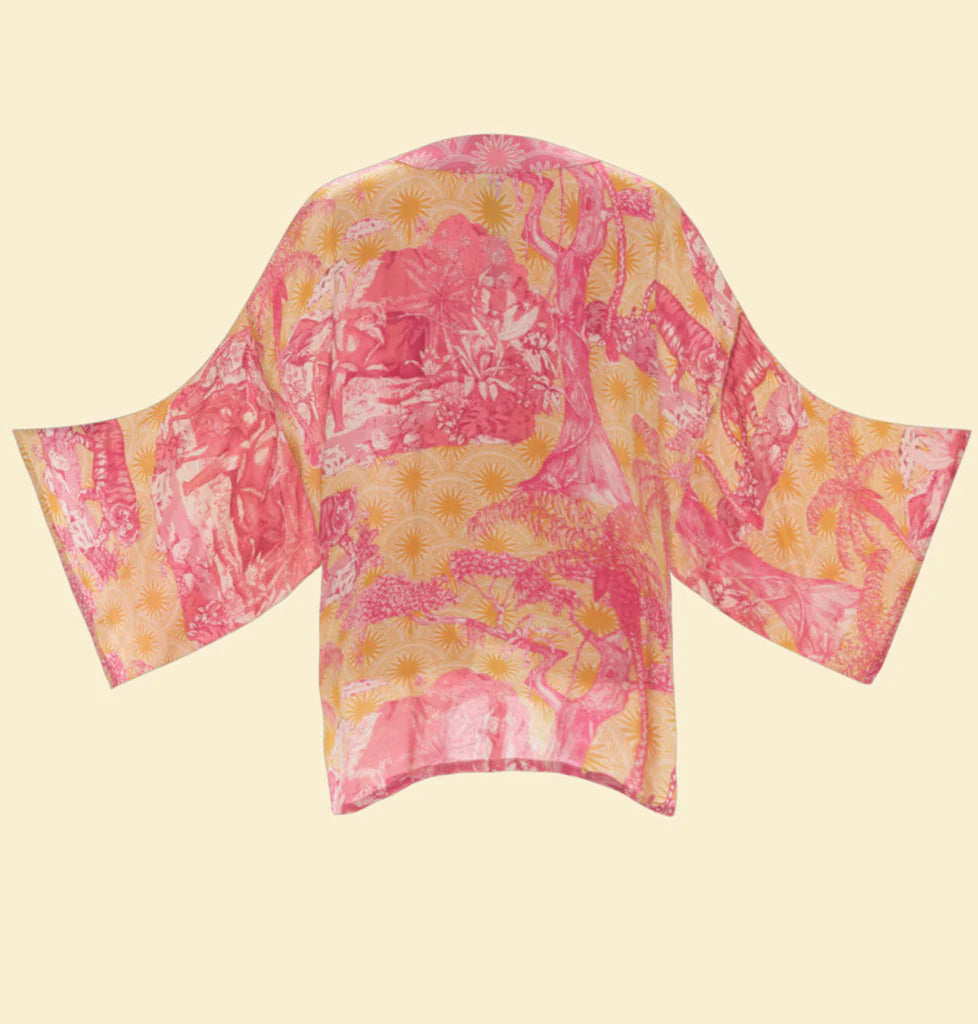 Powder Design Tropical Toile Kimono Jacket - Pineapple & Raspberry