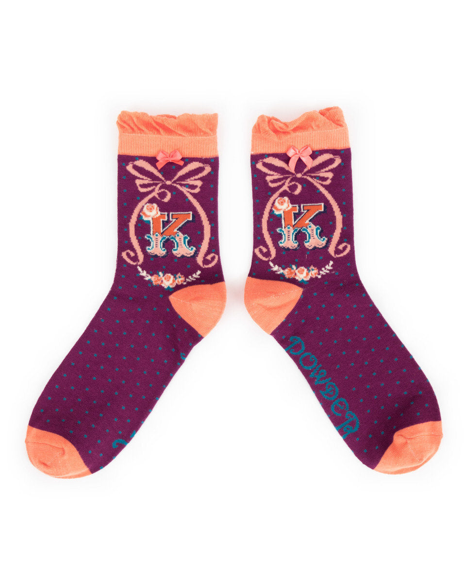 Powder Design Alphabet Monogram Socks