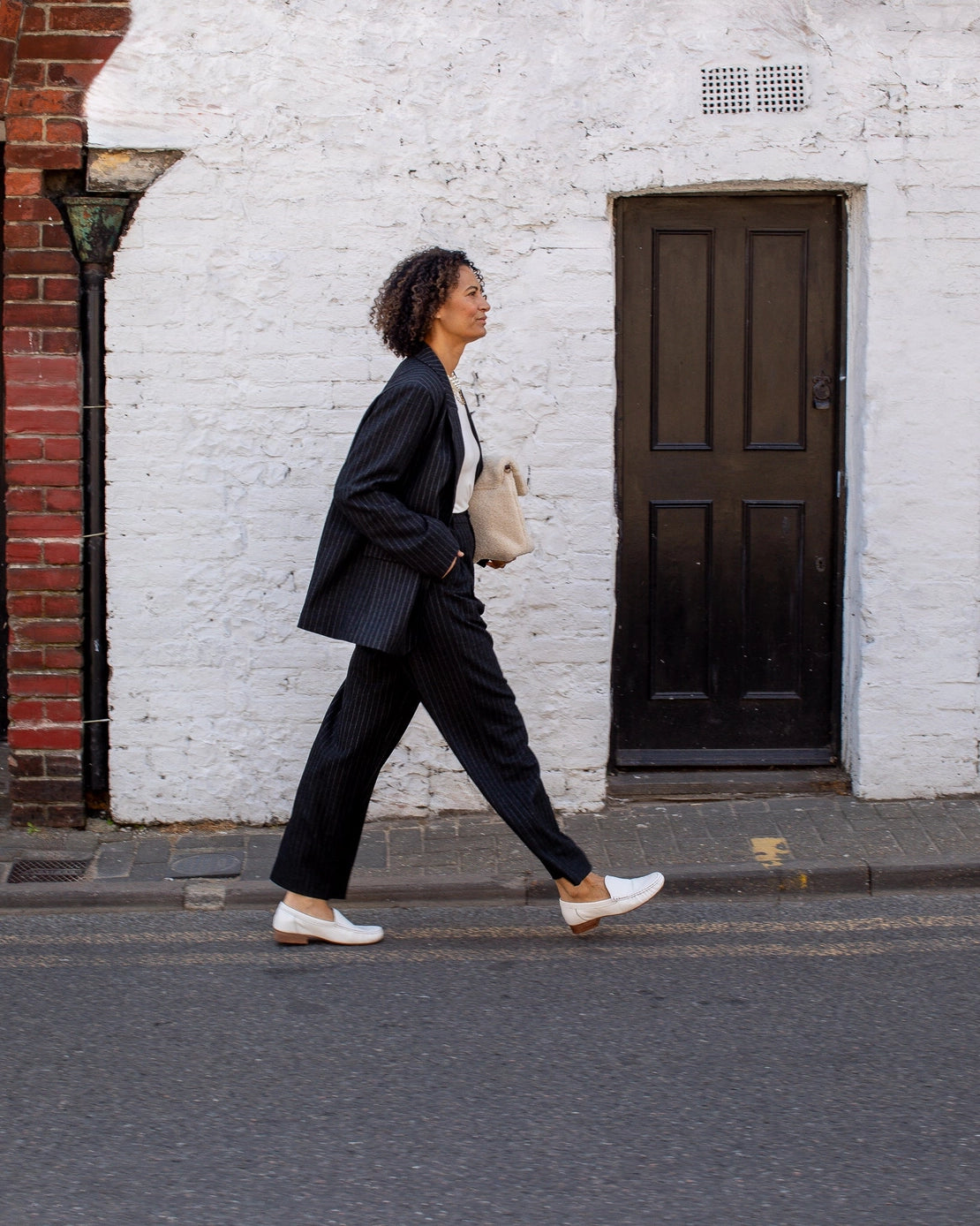 Chalk UK - Judith trouser - dark charcoal pinstripe