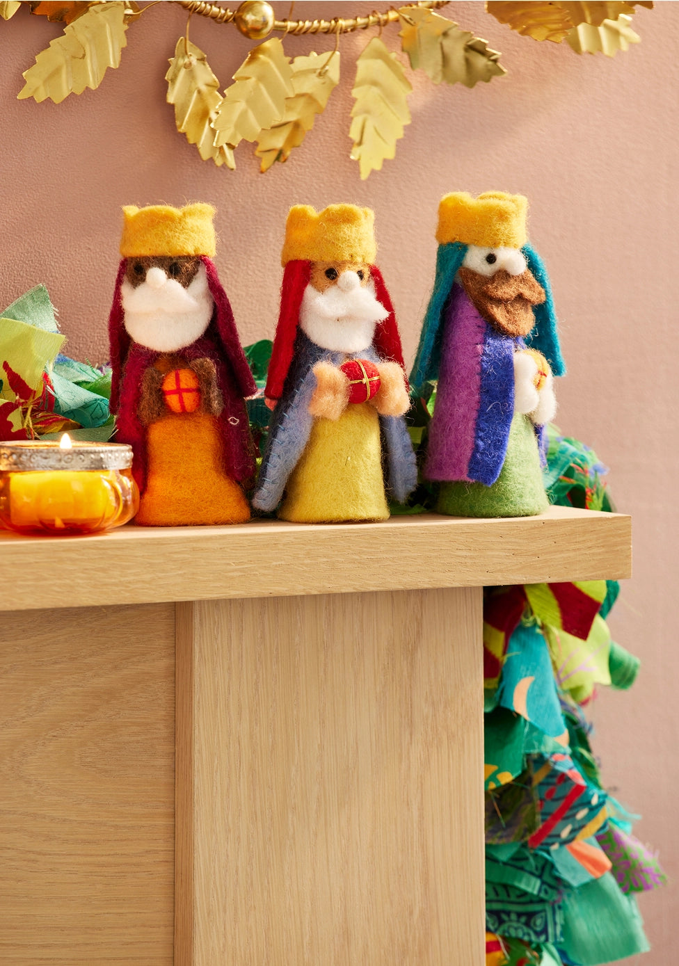 Namaste - Three wise men felt ornament XM235