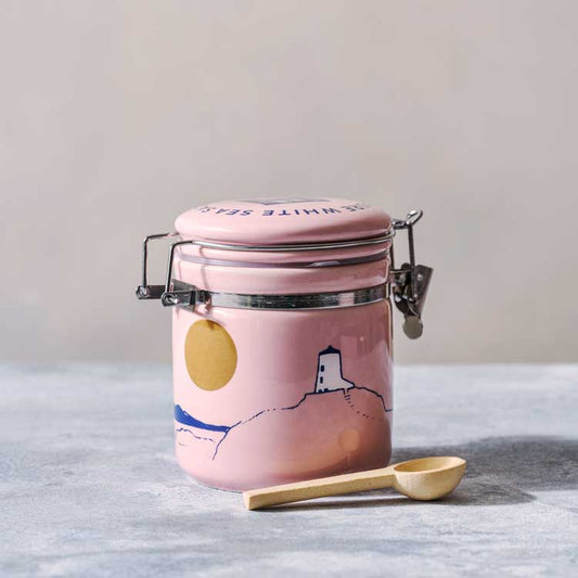 Halen Môn - Pink Llanddwyn Ceramic Jar with 100g Pure Sea Salt