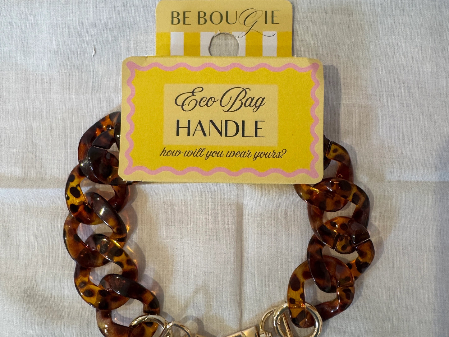 Be-Bougie - Eco Sustainable Tote Bag Interchangeable Tortoiseshell Handle 37cm (bag not included)