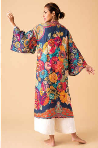 Powder Design Vintage Floral Kimono gown in Ink