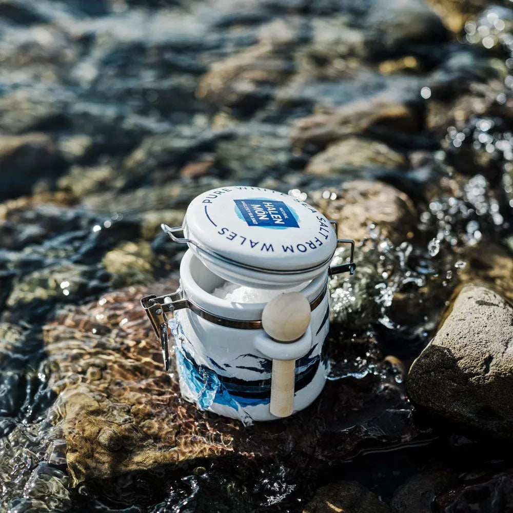 Halen Môn - Watercolour Ceramic Jar with 100g Pure Sea Salt