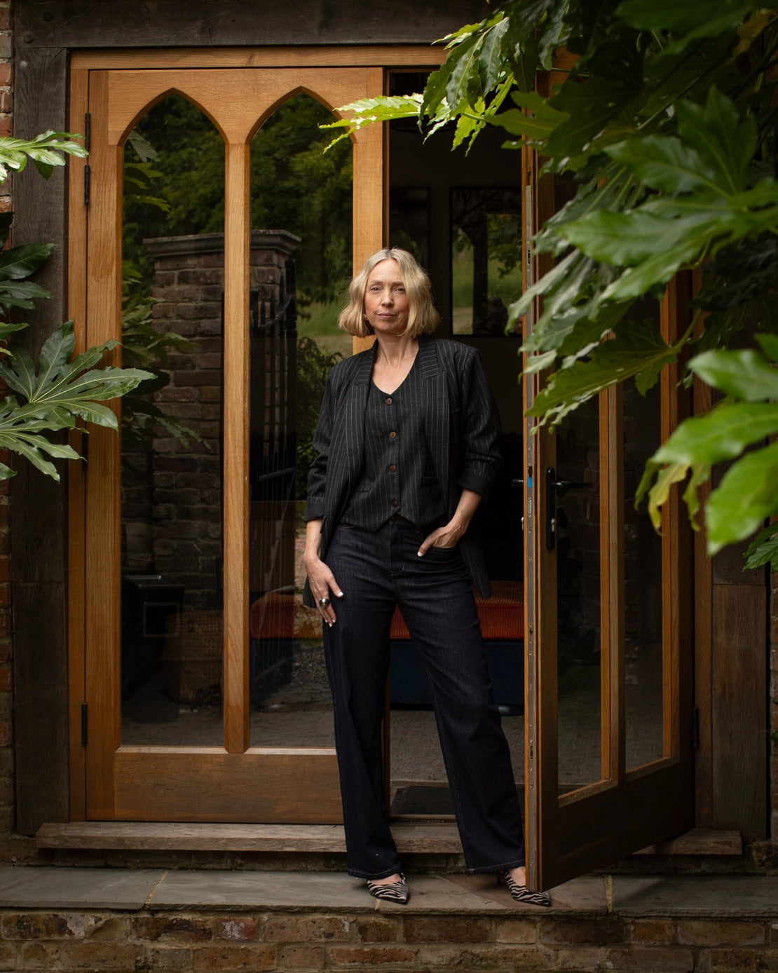 Chalk UK - Wendy waistcoat - dark charcoal pinstripe