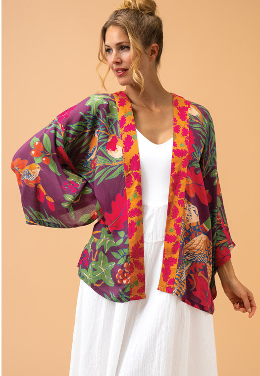 Powder Design Winter Wonderland Kimono Jacket in Damson Mix