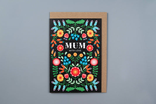 Maggiemagoo Designs MUM folk flowers Mother's Day card