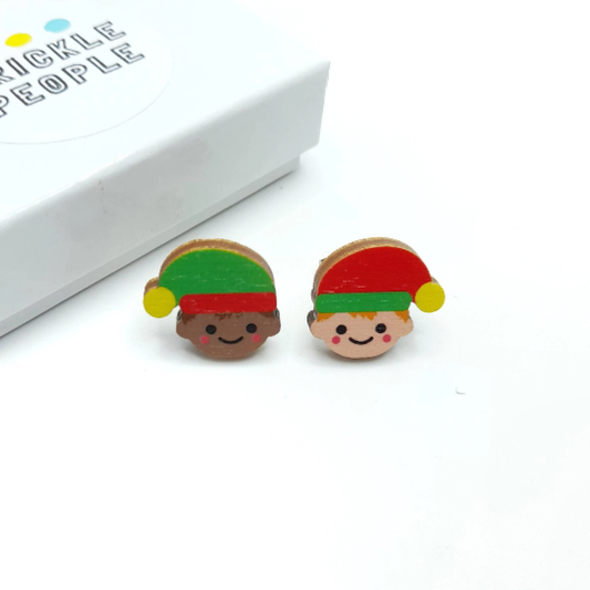 Elf Earrings, Christmas Earrings, Holiday Earrings