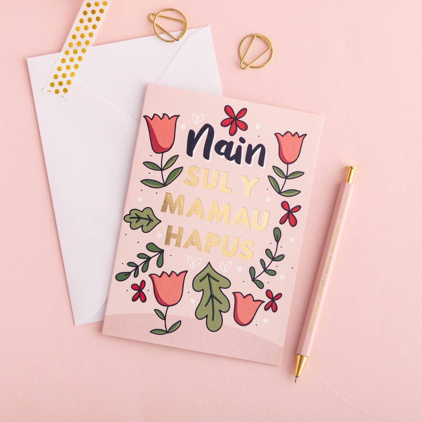 Draenog Welsh Mothers' day card 'Nain - Sul y Mamau hapus'