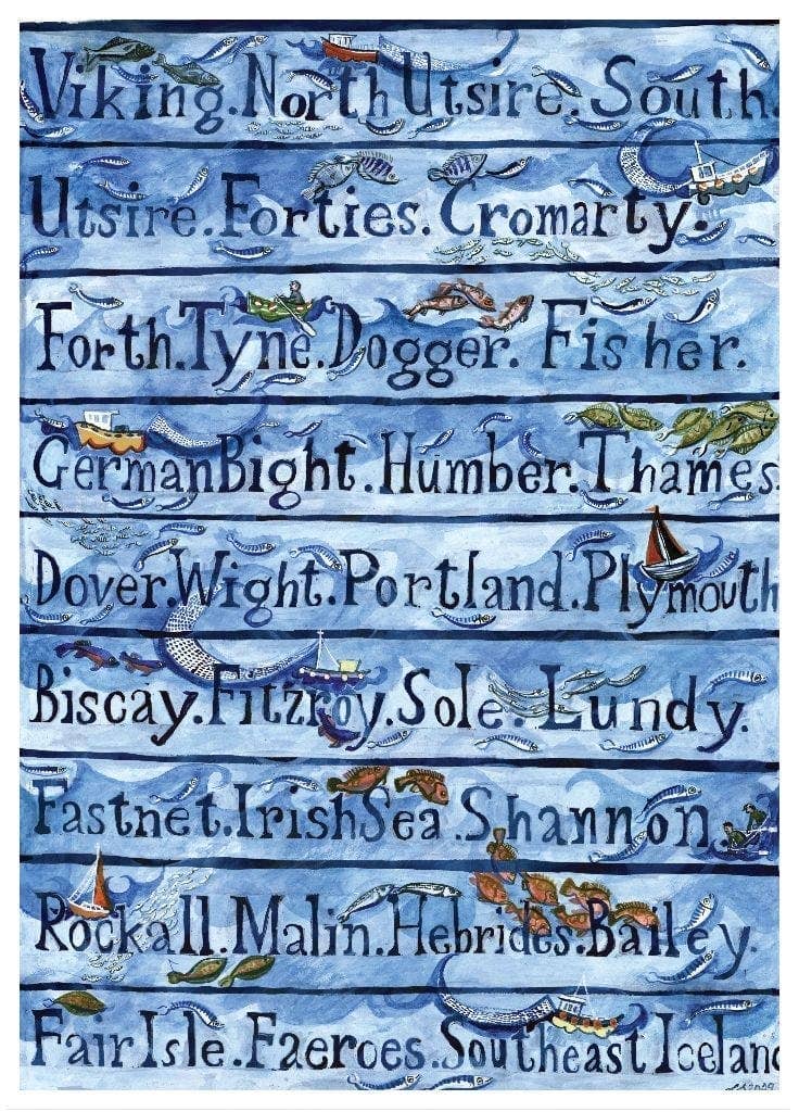 Driftwood Designs - Shipping Forecast Words Greetings Card