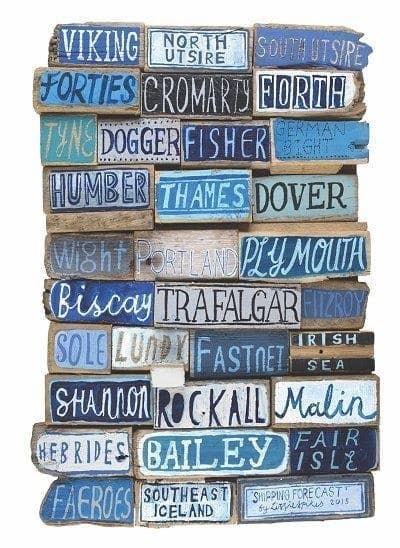Shipping Forecast - Words on Wood Poster Print
