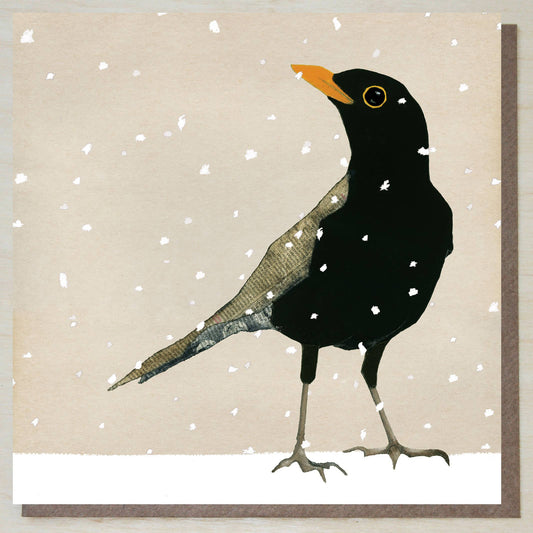 Christmas Card (winter blackbird)