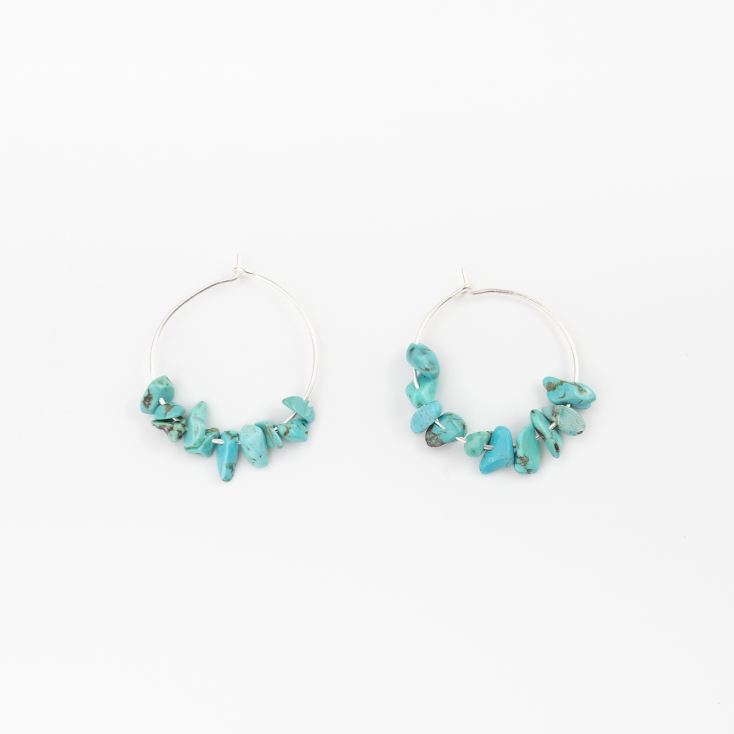 Pineapple Island Samudra Turquoise Howlite Stone Hoop Earrings