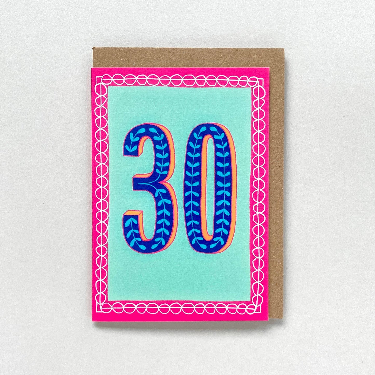 Maggiemagoo Designs Greetings Card - Happy 30th Birthday Pink