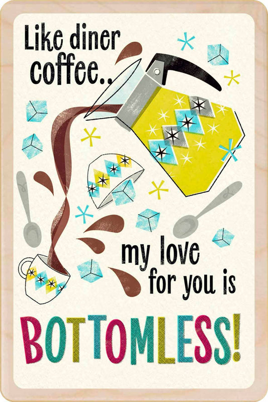 The Wooden Postcard Company - BOTTOMLESS LOVE wood Valentine's Card Love Card