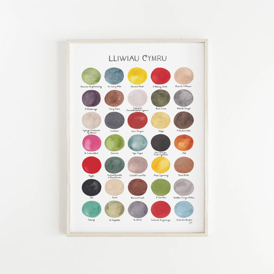 Welsh Colours Art Print - Lliwiau Cymru (Unframed): A3