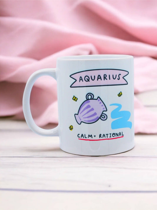 AQUARIUS Zodiac Mug | Affirmation Gift | Star Sign Gift