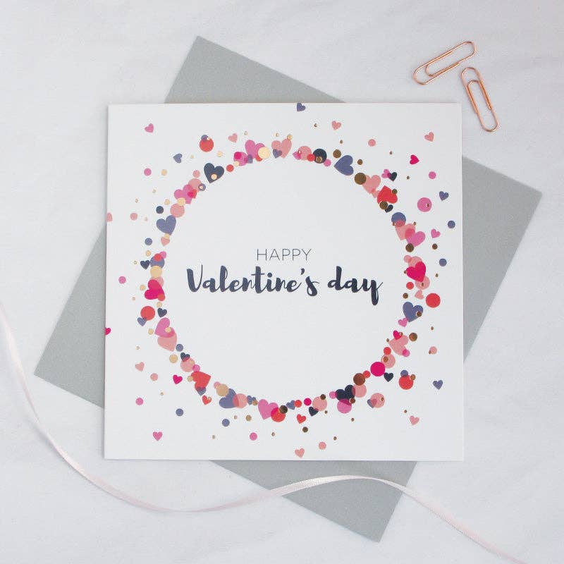 Draenog Happy Valentine's day copper foil card