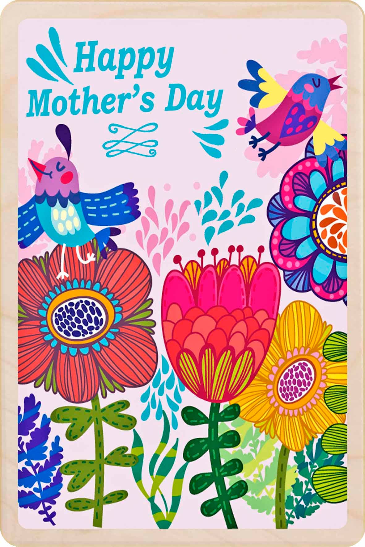 The Wooden Postcard Company - HAPPY MOTHER'S DAY sustainable wood Mother's Day card