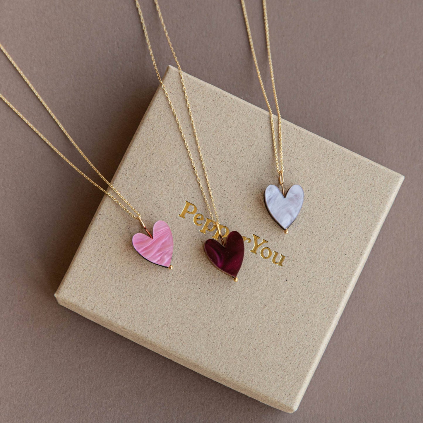 Pepper You Love Grows Gold Necklace: Marble Pink