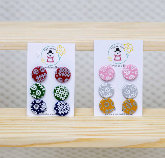 Pack of 3 - Welsh blanket studs