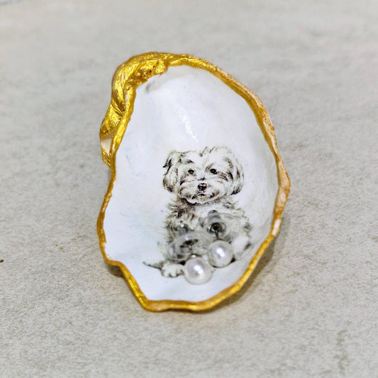 Bee my Oyster Cockapoo Labradoodle Dog Oyster Shell Trinket Dish