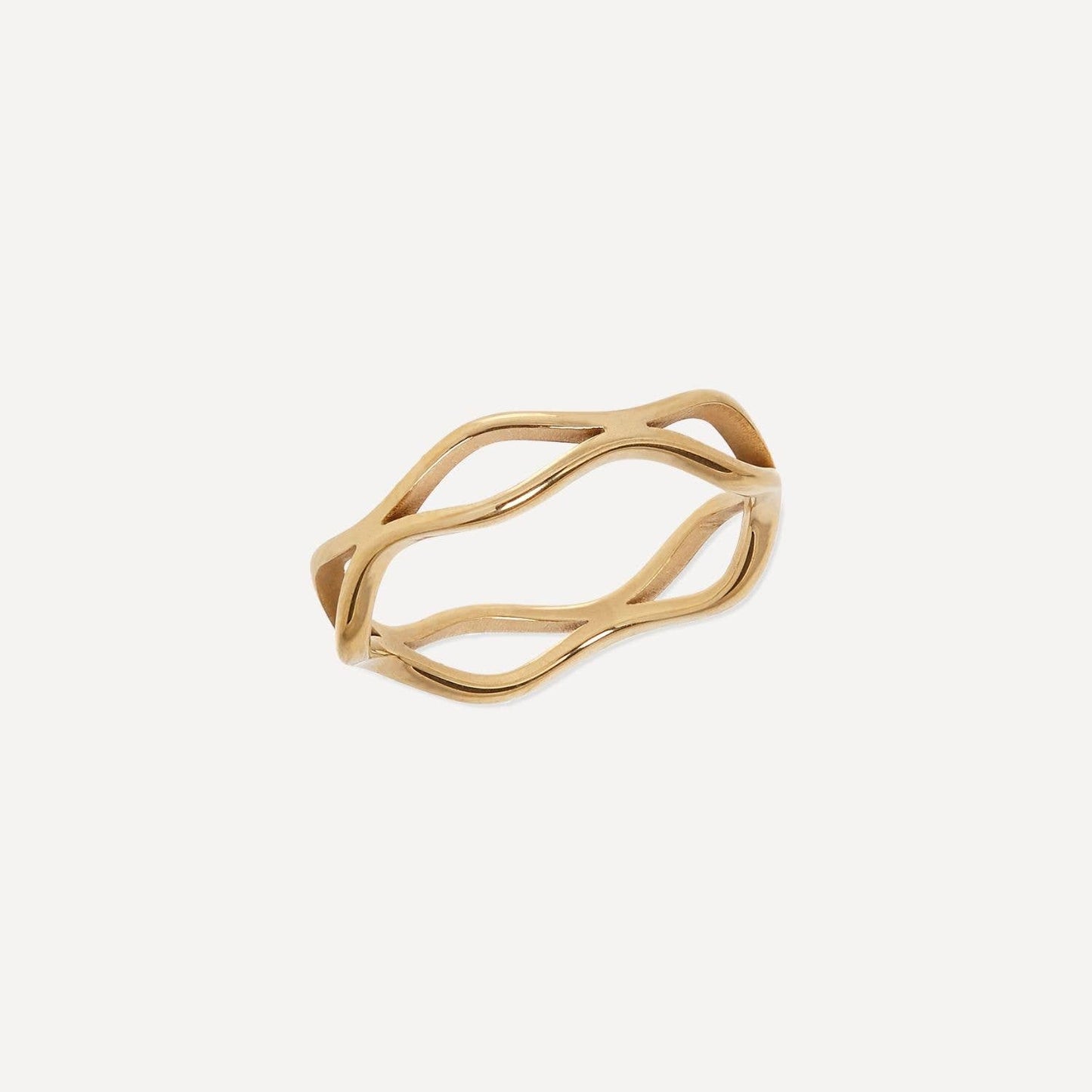 Waves Waterproof Gold Ring