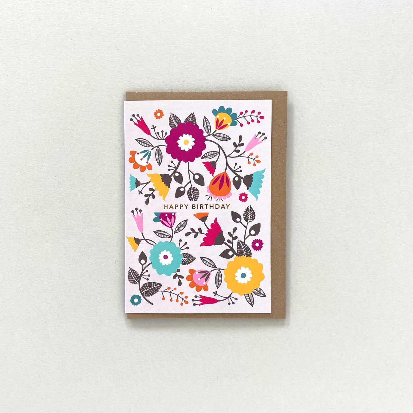 Maggiemagoo Designs Greetings card - happy birthday retro floral