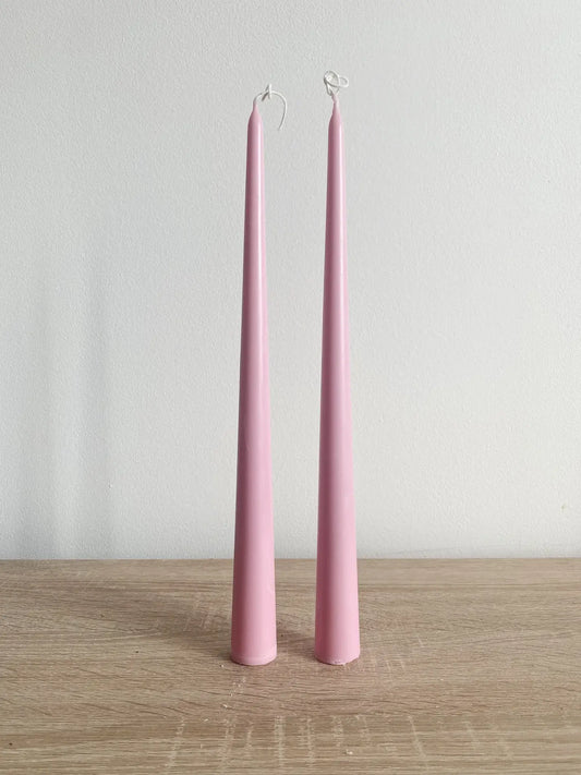 Bubblegum Pink Tall Candlesticks - Tapered, Vegan, Soy