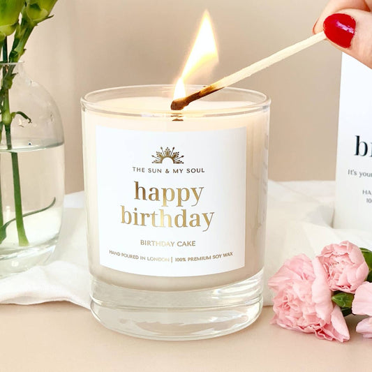 The Sun & My Soul Happy Birthday -Birthday Cake Scented Soy Candle in Gift Box