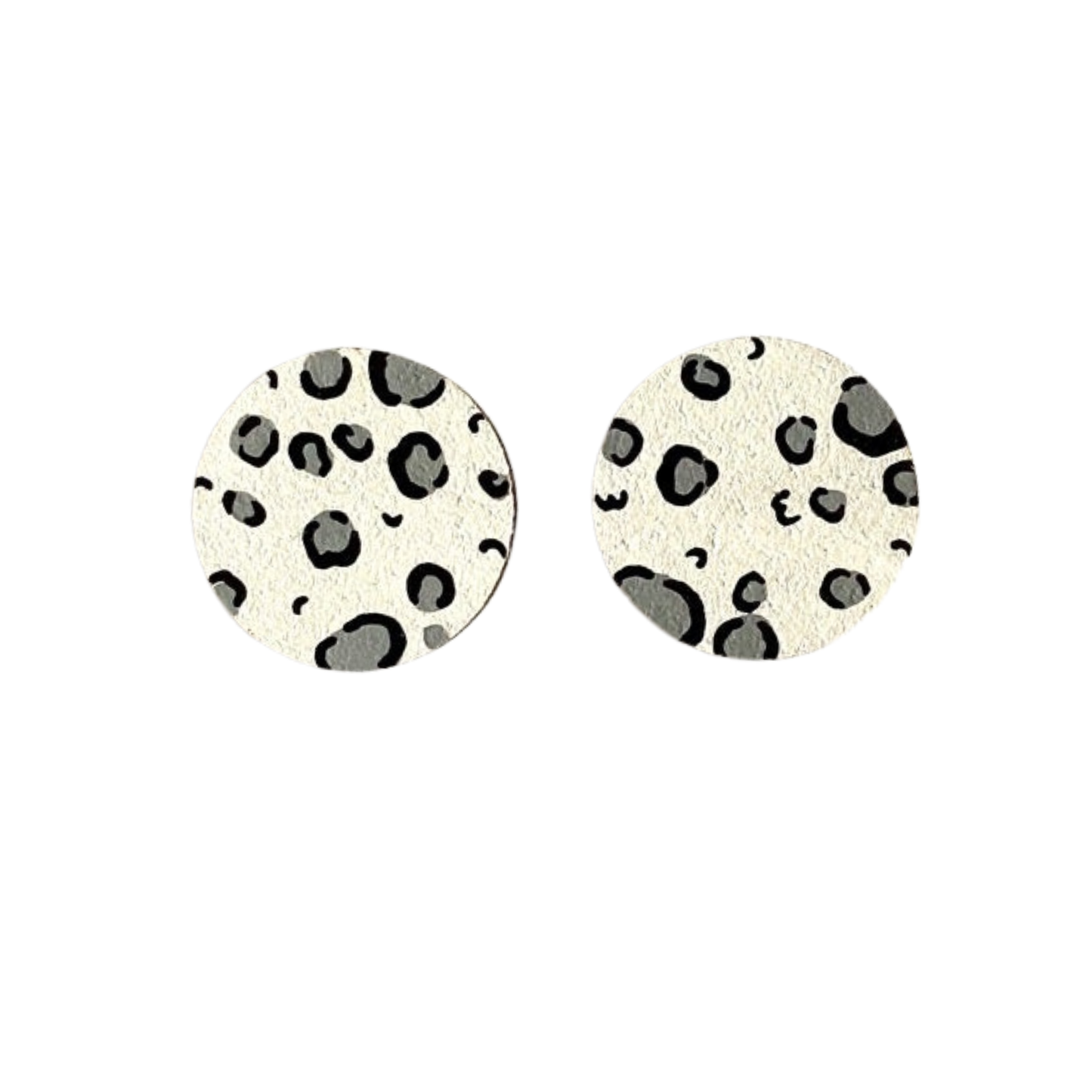 White and Grey Leopard Studs