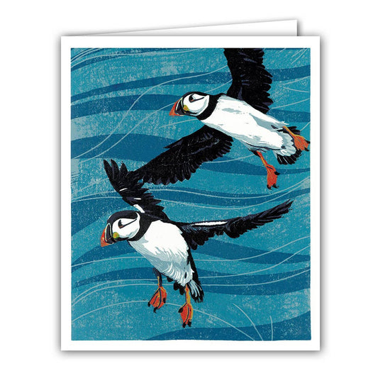 Blank Greeting Card - South Stack Puffins