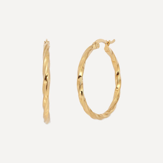 Curlew Waterproof Gold Hoop Earrings