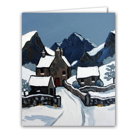 Blank Greeting Card - Winter in Snowdonia