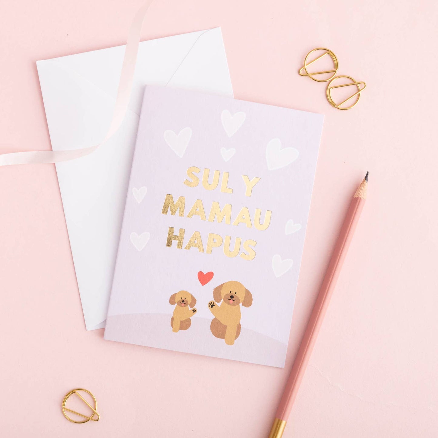 Draenog Welsh Mothers' day card 'Sul y Mamau hapus'