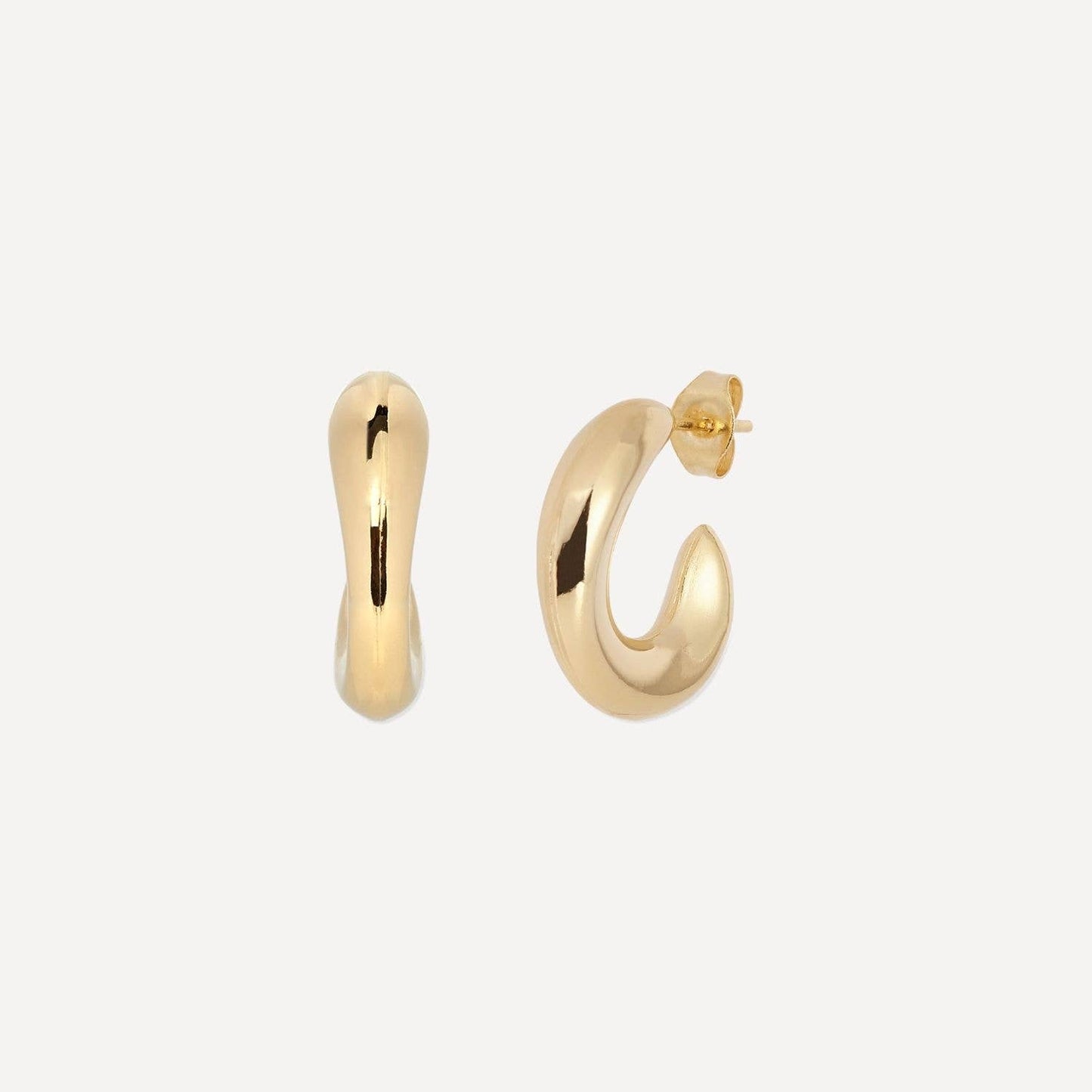 Oyster Catcher Waterproof Gold Stud Earrings