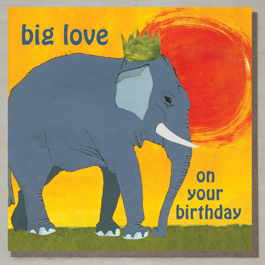 'Big Love!' Elephant Birthday Card