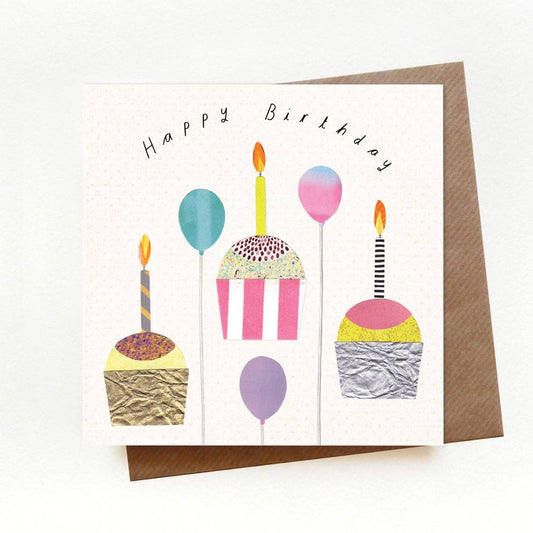 Happy Birthday Cupcakes Welsh Card