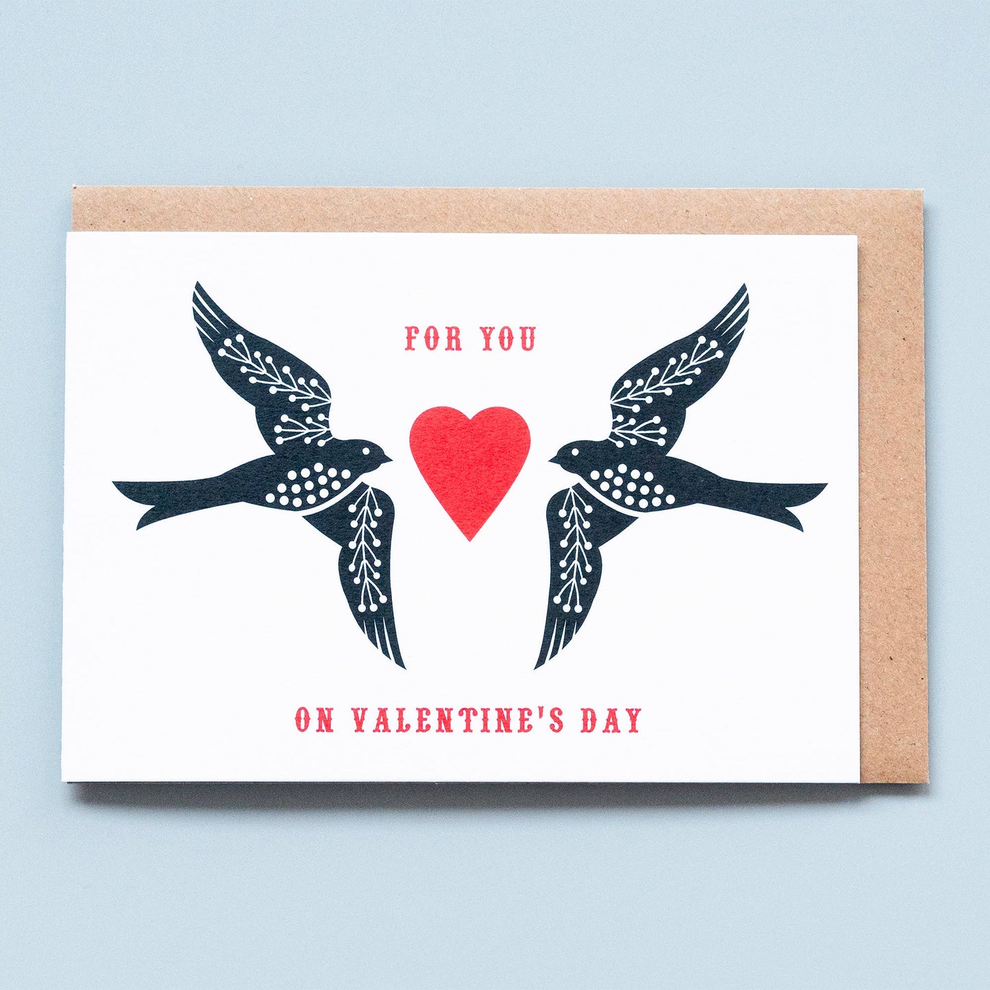 Maggiemagoo Designs Swallows Valentine's Day greeting card