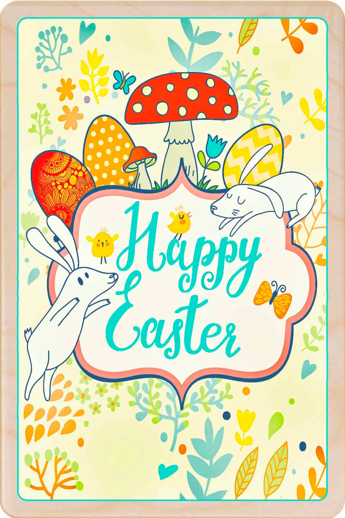 The Wooden Postcard Company - HAPPY EASTER wood Easter Card